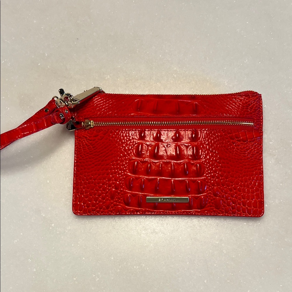 Brahmin Red Wristlet with Gold Hardware